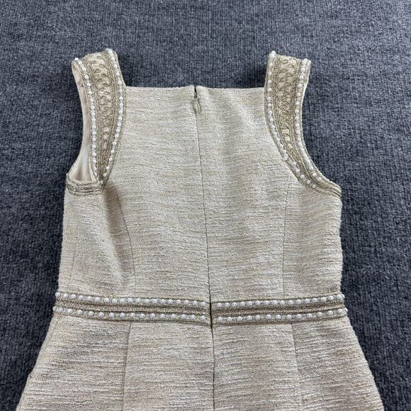 Lilly Pulitzer Dress Women 2 Dana Shift Mini Gold Metallic Beaded Classic Preppy - Picture 8 of 14